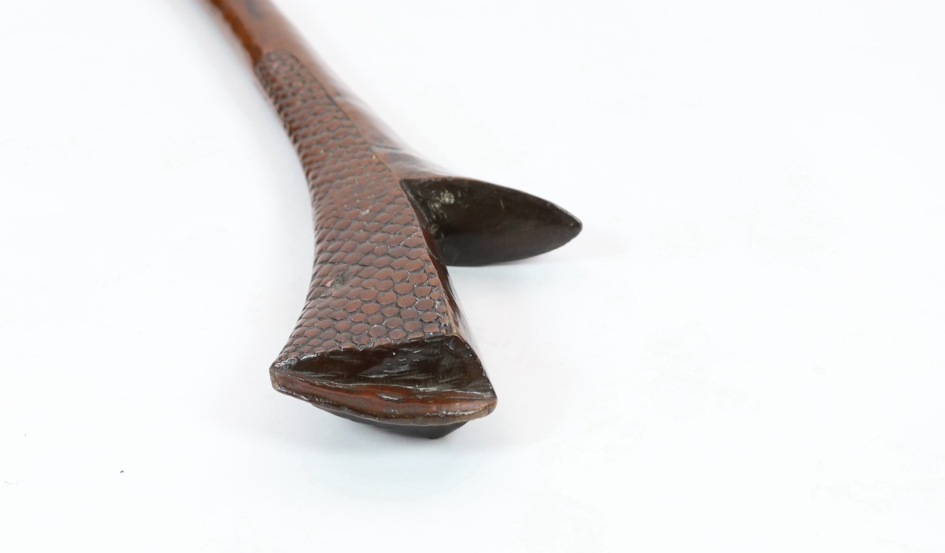 A Fijian hardwood bladed war club, 101cm long